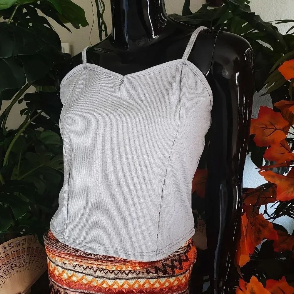 Women's Gray Camisole Sleeveless Top #2